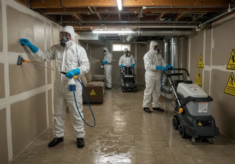 Basement Moisture Removal and Structural Drying process in Coconut Creek, FL